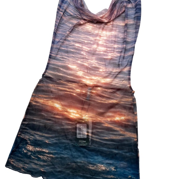 Jaded London Swim Sunset Dreamer Sheer Backless Mini Dress Medium Swim Cover Up - Picture 7 of 10